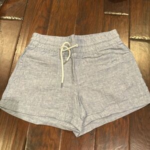 Athleta Cabo Linen Shorts Blue chambray